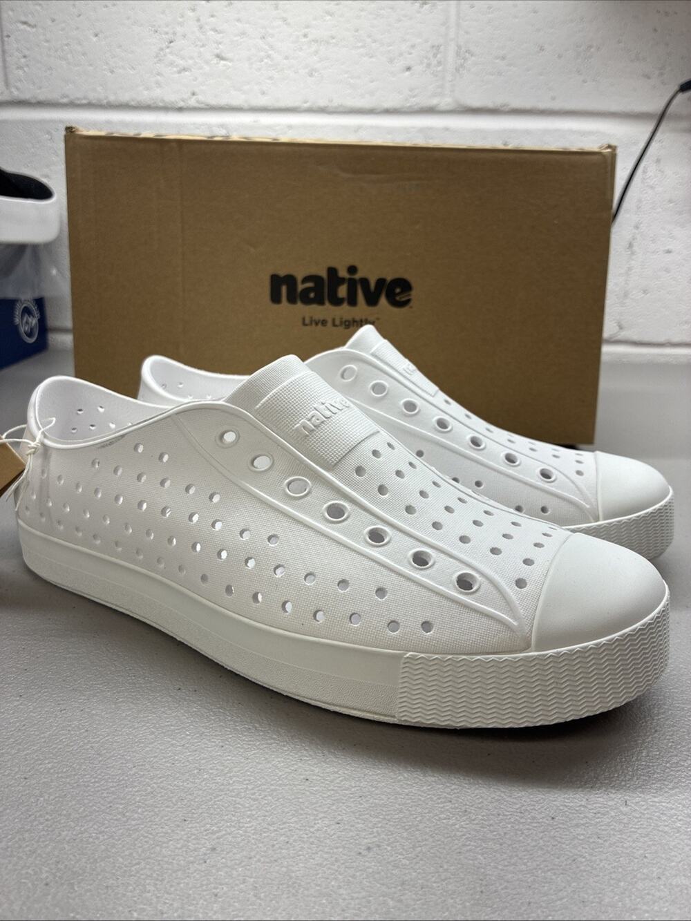 Native Jefferson Junior Lightweight Unisex Shoes (J5) - Shell White/Shell White